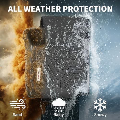 YITAMOTOR Floor Mats fit for Hyundai Kona 2018-2023 (Not for EV), TPE Custom Fit 1st & 2nd Row All Weather Protection Floor Liner, Black - style: 2018-2023 Hyundai Kona(Not for EV)