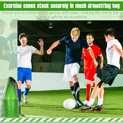 Syhood 30 Pack 7 Inch Plastic Traffic Cones Sports Training Agility Marker Mini Cones for Soccer, Skating, Football, Basketball, Indoor and Outdoor Games Sports Practice Equipment - color: Green