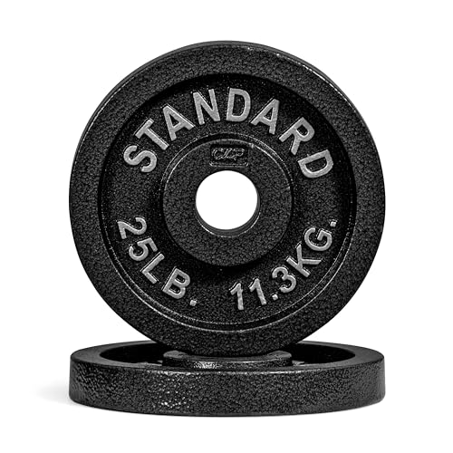 CAP Barbell 2-Inch Olympic Weight Plate | Multiple Options - size: 25 lb - Pair, style: Classic - Black