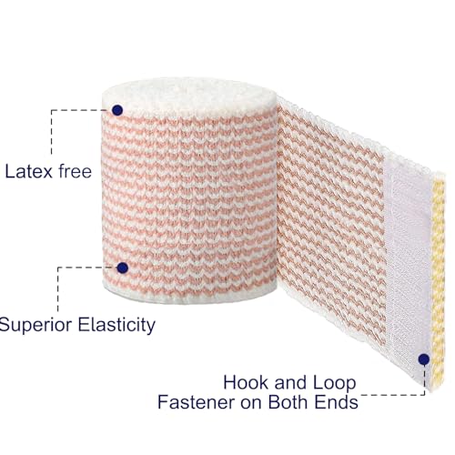 24 Pack Elastic Bandage Wrap 2” Bandage Wrap with Hook and Loop Closure on Both Ends Self Adhesive Bandage Wrap for Sports, Medical, and Injury Recovery - size: 2 Inch