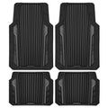 CAR PASS Heavy Duty Rubber Car Mats Metallic,Aluminum Film All Weather Floor Mats Waterproof Universal Trim to Fit SUVs Sedans Vans 4 Piece Anodized Deep Dish Two-Tone Sporty Carbon Fiber Black Chrome - color: Black Carbon Fiber