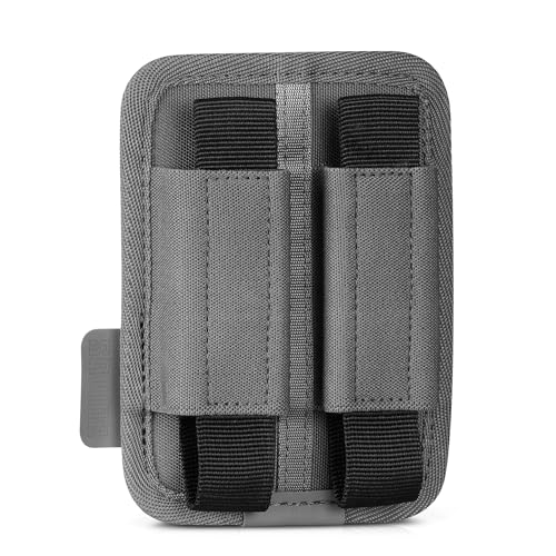Savior Equipment Tactical Pistol Mag Pouch 9mm .40 45acp Open-Top Single & Double Stack Mag Holder Softshell Mags Storage Universal Magazine Carrier, Elastic Band to Hold Tight, Hook-Backed Panel - color: SW Gray (2-Slot)