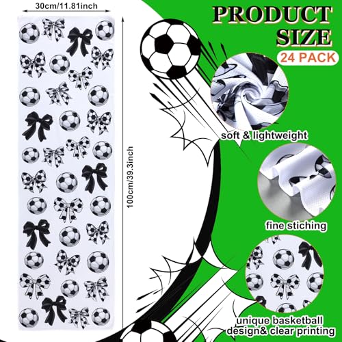 Moukeren 24 Pcs Cooling Towels 40"x12" Bulk Game Day Sports Ice Towel Quick Dry Breathable Party Favors for Team Coach Gift - style: Soccer