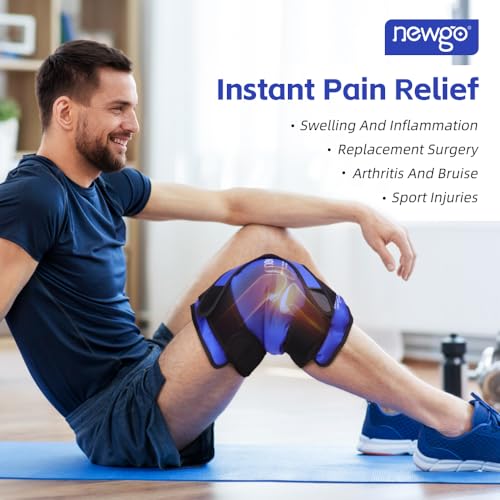 NEWGO Ice Pack for Knee Injuries Reusable, 360° Full Wrap, XL, Blue | Y-shaped Strap Stays Put, Reusable for Knee Replacement, ACL, Arthritis, Swelling, and Sports Injuries, 21.7" x 9.8" - color: XL Blue 1-pack