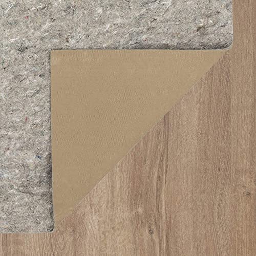 Mohawk Home Non Slip Rug Pad 4' 10" Round- 1/4" Thick Felt + Latex Rubber Gripper - Dual Surface Cushion for Hardwood, Carpet, Tile Floors, Made in USA - size: 4'10" (Round), style: 1/4 Inch Dual Surface Rug Pad