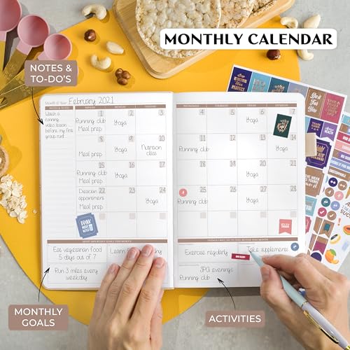 Legend Wellness Planner & Food Journal – Daily Diet & Health Journal with Weight Loss, Measurement & Exercise Trackers – Lifestyle & Nutrition Diary – Lasts 6 Months, A5 size – Seashell Gold - color: Seashell Gold Foil, size: A5 (5.8” x 8.3”)