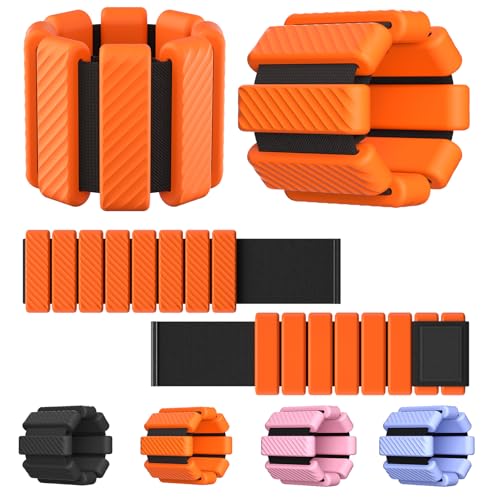 Wrist & Ankle Weights for Women, Wearable Strong Arm & Leg Weights Set of 2(1Lbs Each), Adjustable Ankle Weights for Walking, Yoga, Dance, Barre,Gym,Exercise,Pilates,Walking Running - color: Orange