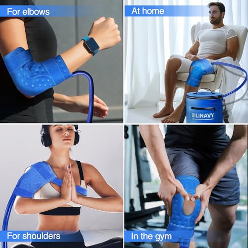 Cold Therapy Machine, Portable Ice Therapy Machine for Knee After Surgery with Programmable Timer & Flow Rate, Quiet Pump, Knee Pad, Cold Therapy Unit for Long-Term Relief and Recovery, Deep Blue - color: Deep Blue