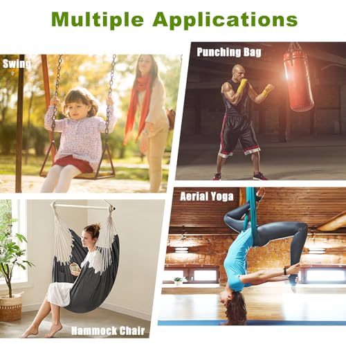Dolibest Heavy Bag Hangers Brackets, Punching Bag Hangers, Heavy Bag Ceiling Mount for Body Weight Strength Training Systems, Aerial Yoga Swing & Hammock, Resistance Band - color: 4 Holes Punching Bag Hanger With Chain