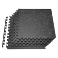 VEVOR 0.56Inch 24sq.ft 6 Tiles Gym Flooring for Home Gym, Rubber Top with High Density EVA Foam, 24 x 24In Gym Floor Exercise Equipment Mats, Interlocking Gym Mats, Puzzle Workout Mats, Black & Gray | Rubber Top with High Density EVA Foam, Lightweight Gym