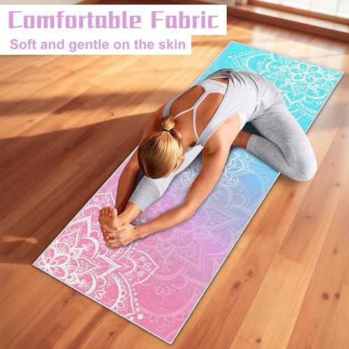 Yoga Towel,Ultra-Absorbent Yoga Mat Towel for Hot Yoga Non Slip,72 x 27 in, Purple - color: Purple
