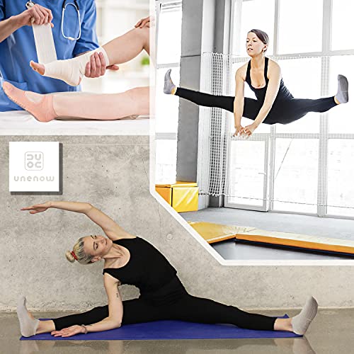 unenow Non Slip Grip Yoga Socks for Women with Cushion for Pilates, Barre, Home - color: 3 Pairs-pink/Light Blue/Beige
