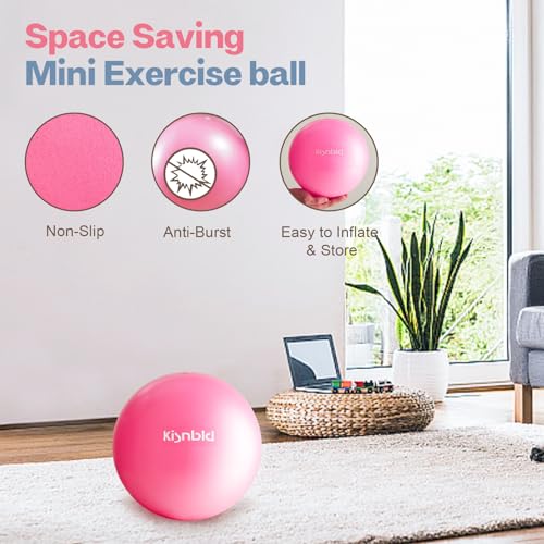 kisnbld Small Exercise Ball, 9 Inch Mini Pilates Ball, Anti Burst and Slip Resistant Mini Yoga Ball for Stability, Fitness, Physical Therapy, Stretching & Core Strength Workout at Home Gym & Office - color: 1Hot Pink