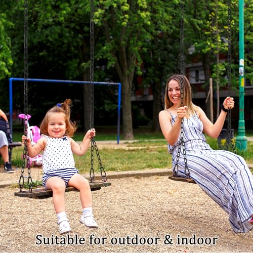 2 Pack 44in Hanging Swing Chain with 4 Carabiners, 660LB Capacity Hanging Kits Heavy Duty Hanging Chair Hardware for Hammock Swing Hanging Chair Punching Bags Sandbag Indoor Outdoor Yoga Gym (Black) - color: Black, size: 2 Pack 44 inch