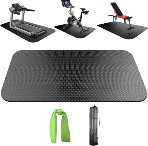 Bike Mat,Treadmill Mat,Compatible for Elliptical,Exercise Bikes, Stationary Cycles,Spin Bike,Under Exercise Bike Trainer Pad for Indoor Stationary Gym Fitness Equipment Hardwood Floor Protector - size: 84" x 32"