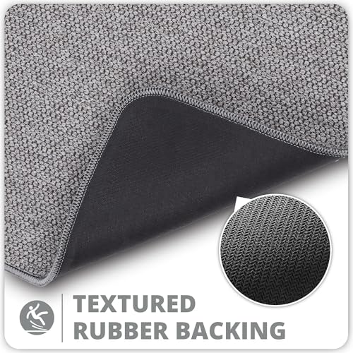 Bosap Bath Mat,Ultra Thin Bathroom Runner Rugs,Large Bath Mats for Bathroom,Quick Dry,Non-Slip,Machine Washable,Low Pile,Bath Rug,Shower Outside,Sink,Home Decor Accessories.Grey,1'5"x2'11"（17x35inch） - color: Grey, size: 1'5" X 2'11" (Runner)