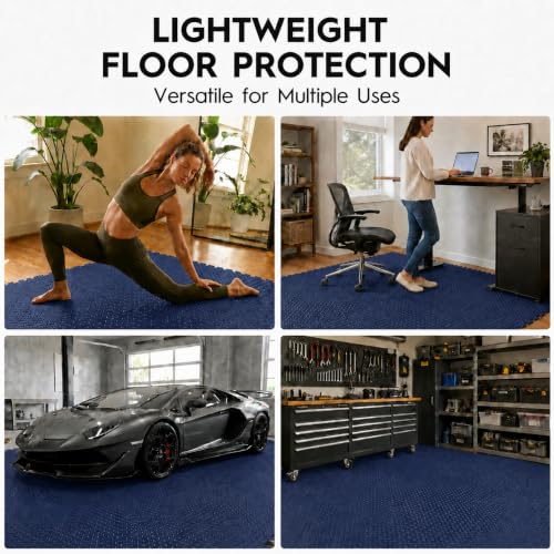18pcs Puzzle Exercise Mat, 12.6"x12.6"x0.4", 18sqft EVA Interlocking Foam Floor Tiles, Protective, Water-Resistant Flooring for Home Gym & Workout Equipment - color: Deep Ocean Blue