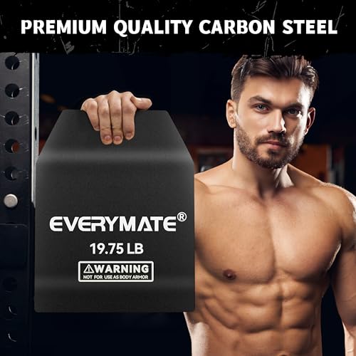 EVERYMATE Tactical Weighted Vest Plates – 3.75/5.75/8.75/14.5/19.75LB Pairs – Insert Weighted Vest Plates- Contoured Ergonomic Fit – WODs, Strength Training, Running, Weight Plates for Vest - color: 19.75LB*2, size: Curved