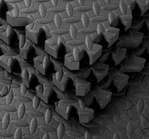 Arrowbash 12x12x1 Inch EVA Thick Interlocking Foam Floor Tiles Puzzle Exercise Mat Foam Mats for Home Gym Pets(Black,20) - color: Black, size: 20