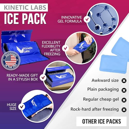 Extra Large Reusable Ice Pack for Injuries & Pain Relief (13 x 21.5 in) - Flexible Cold Therapy Gel Pack for Back, Hips, Legs, Knees & Shoulders - Durable Leakproof Design - size: Oversize