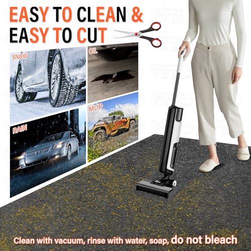 17 x 7.6FT Extra Large Garage Floor Mat, Oil Leaks Absorbent Oil Spill Mat | Premium Waterproof Backing Garage Mat,Reusable, Washable, Protects Floor from Spills, Drips, Splashes and Stains - size: GFM-17 x 7.6FT