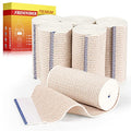FRESINIDER Premium Elastic Bandage Wrap, 6 Pack 4" Cotton Latex Free Compression Bandage Wrap with Touch Closure at Both Ends, Support & First Aid for Sports, Medical, and Injury Recovery - color: 6 Pack X 4 Inches