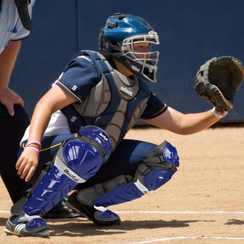 Baseball Softball Catcher Leg Guards Shin Guards for Youth Adult - size: 12"-Youth Blue