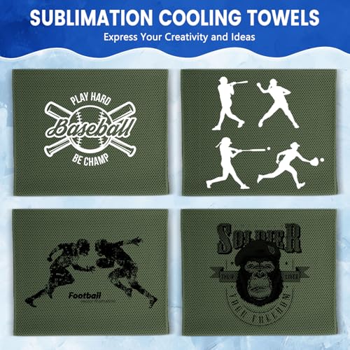 Hosuly 100 Pack Cooling Towels, 40"x12" Cooling Towels for Neck and Face Breathable Soft Chilly Sweat Rag Microfiber Sport Rags for Gym Yoga Golf Running - color: Olive Green