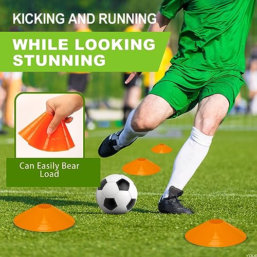 Ashsajkd(Set of 25/50/100 - Agility Soccer Cones with Carry Bag and for ， Football Cones for TrainingFootball, Basketball, Coaching, Agility Cones for Indoor and Outdoor Games - color: D-25 Pack orange