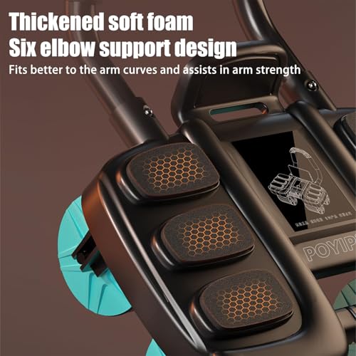 2025 New Ab Wheel Roller with Elbow Support - Automatic Rebound Abdominal Wheel Roller, The Upgraded Four-wheel Abdominal Wheel Core Workout Equipment Home Gym Abs Machine - color: Black