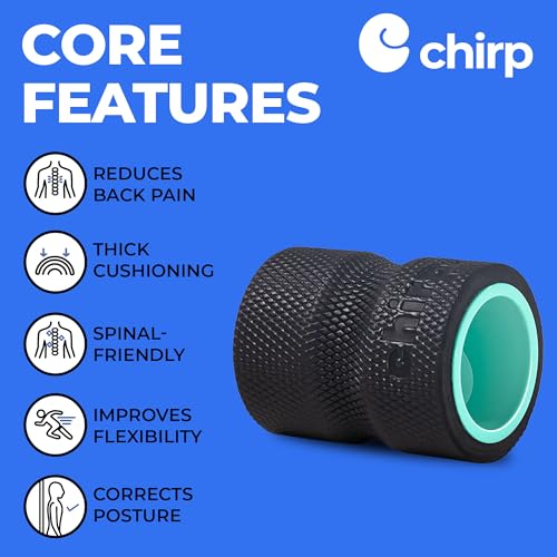Chirp Wheel+ Foam Roller, Back & Neck Pain Relief, Mint 4-Inch | Focus Neck and Back Roller, Foam Roller for Tension Headaches, Trigger Point and Pressure Point Massage, 4 Inch - size: 4" - Focus