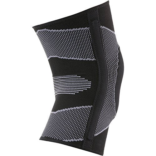 McDavid Elastic Compression Knee Sleeve with Gel Pad. 4-Way Elastic Brace with Strays. For Stability, Recovery, Injury, Walking, Running Pain. Left and Right Leg. Patella Support. - size: Small