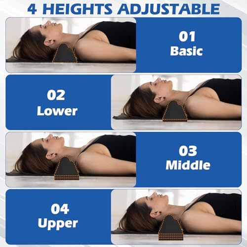 Neck and Shoulder Relaxer, Cervical Traction Device for Cervical Spine Alignment, Neck Stretcher Chiropractic Pillows for Neck Pain Relief, Cervical Traction Block, Neck Massager