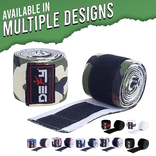 DEFY Knee Wraps for Weightlifting - Provides Knee Support for Powerlifting, Squats & Fitness Workouts - color: Green Camo