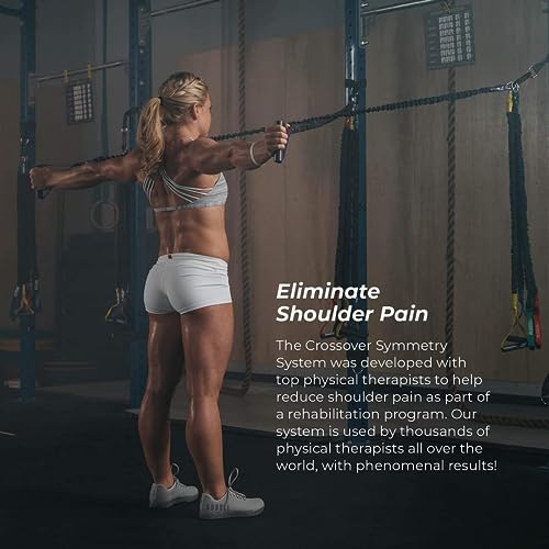 Crossover Symmetry Shoulder System Includes Two Sets of Resistance Bands Attachments Training Guide Exercise Chart Online Workouts for Home Fitness Rehab Rotator Cuff Exercises - style: Athletic Wall Mounts