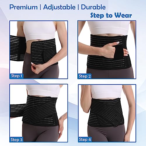 Paskyee Postpartum Belly Band, C-Section & Post Surgery Support Wrap(Black, S/M) - color: Black, size: S/M