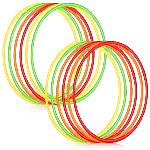 Sratte 12 Pcs Toy Hoop for Kid Detachable Adjustable Toy Hoop Colored Exercise Ring Plastic Circle for Kid Teen Gymnastics Equipment Require Self Assembly(28 Inch,Warm Colors) - color: Warm Colors, size: 28 Inch