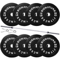 Fitvids 2-Inch Olympic Rubber Weight Plates Sets, Bumper Plates Set with Barbell for Strength Training, 180-390 Lbs Multiple Options - color: Black, style: 180LB Set With Barbell