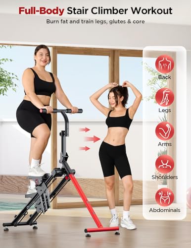 YOLEO Adjustable Resistance Stair Steppers for Exercise at Home, Folding Cardio Stairmaster with 3 Workout Modes & Oversized Pedal,90% Pre-Assembled Stair Climber with Handlebar for Full Body Workout - color: V3.0 Adjustable Resistance Stepper