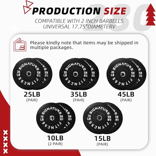Fitvids 2-Inch Olympic Rubber Weight Plates Sets, Bumper Plates Set with Barbell for Strength Training, 180-390 Lbs Multiple Options - color: Black, style: 280LB Set