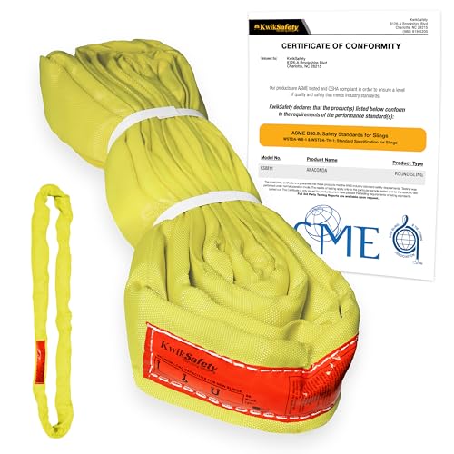 Heavy Duty Lifting Strap - Anaconda - Endless Loop Strap for Industrial Lifting Slings - Yellow - 3" x8' - color: Yellow, size: 3"x8' | 8,400 lbs