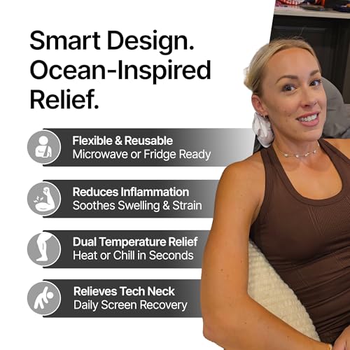 CastleFlexx Dual Hot & Cold Therapy Packs | Gel-Free, Flexible & Reusable for Neck, Shoulders, Joints & Muscles | Microwave & Freezer Safe | Ideal for Daily Relief - Stone - color: Stone