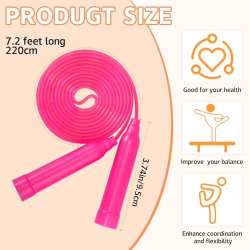 30 Pcs Kids Jump Rope,Colorful Jump Ropes for Kids,7.2 Feet Plastic Jump Ropes,Adjustable Skipping Rope,Jumping Ropes for Party Favors,Birthday Gifts,Indoor Outdoor Activity - color: Pink