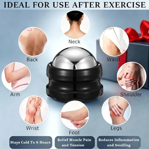 Massage Ice Roller Ball - Roller for Muscles Deep Tissue, Cold Heat Therapy | Plantar Fasciitis Roller, Tight and Sore Muscles Relief, for Neck, Shoulders, Back, Calves & Feet, Sports Relaxations Gift