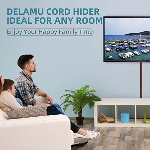 Wire Hider, 157in Delamu Cord Hider Wall, Paintable Wire Covers for Cords, TV Cable Hider Wall Kit, Cable Covers Raceway, Cable Management Hide TV Cords for Wall Mount TV, 10XL15.7 W0.95 H0.55in Brown - color: Brown, size: 157in L x 0.95in W x 0.55in H