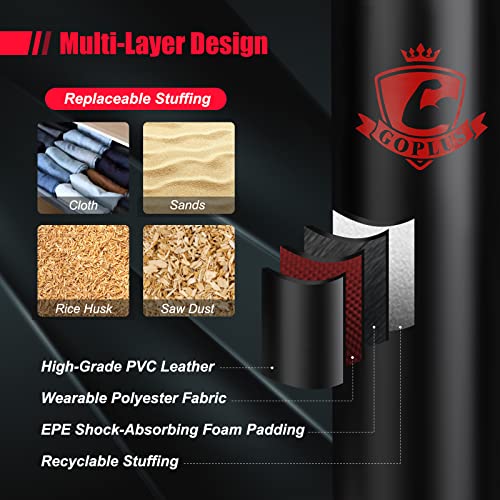 Goplus Punching Bag for Adults, 64LBS Filled Hanging Boxing Bag Set with 12OZ Boxing Gloves & 95” Hand Wraps, Suitable for Home Gym Workout, Kickboxing, MMA, Muay Thai, Krav MAGA, Taekwondo, Karate