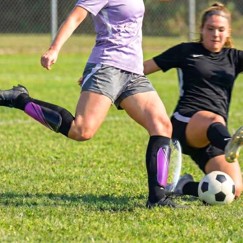 newox Soccer Shin Guards Kids Youth - Shin Pads Protection Boys Shin Guards Soccer Youth - Soccer Shin Guards for Kids 3-15 Years Old Girls Boys - color: purple, size: Small