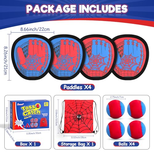 Sunrad Toss and Catch Ball Game Set, Kids Toddler Baseball Catch Ball Outdoor & Beach Toys for Family, Pool Beach Yard Camping Outside Game for Kids Age 3 4 5 6 7 8-12+, Birthday Gift for Boys Girls