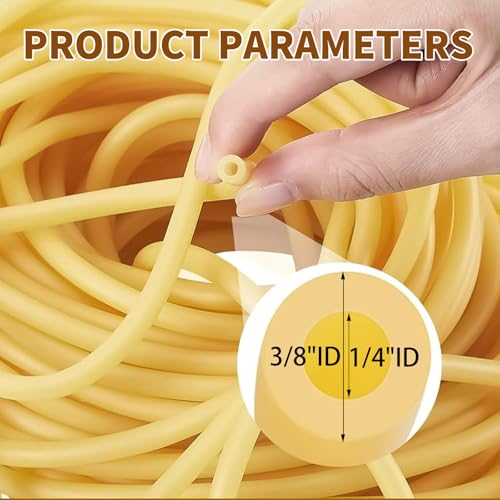 Latex Rubber Tubing 1/4"ID x 3/8"OD Surgical Tubing Slingshot Bands Fitness Hose Tube(50FTYellow) - color: Yellow, size: 50FT