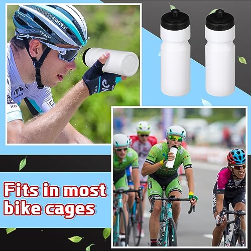 Sunnyray 10 Pcs Squeeze Sports Water Bottle 23 oz Reusable Blank Plastic Sports Water Bottle with Pull Top Cap for Adults Fitness Bike, Dishwasher Safe(White) - color: White